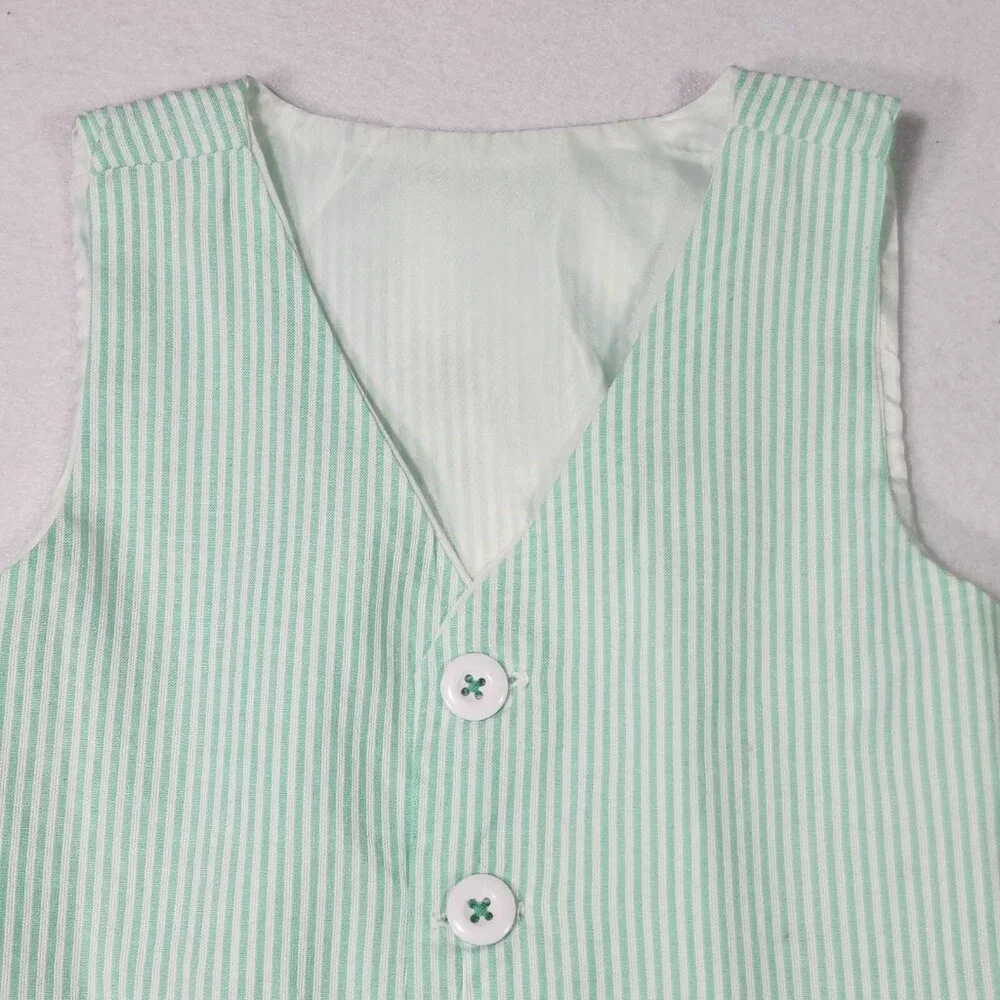 Ruffle Butts Toddler Seersucker Vest 3T Mint Easter‎ Child Ring Bearer Wedding